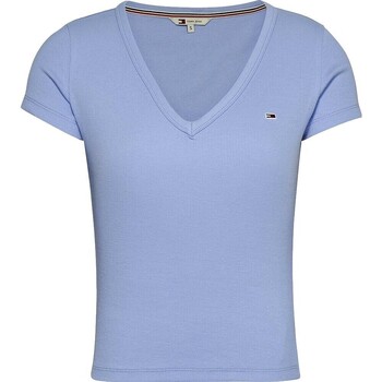vaatteet Naiset Lyhythihainen t-paita Tommy Jeans CAMISETA AJUSTADA ESSENTIAL MUJER   DW0DW17385 Sininen