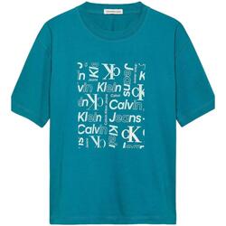 vaatteet Pojat Lyhythihainen t-paita Calvin Klein Jeans  Sininen