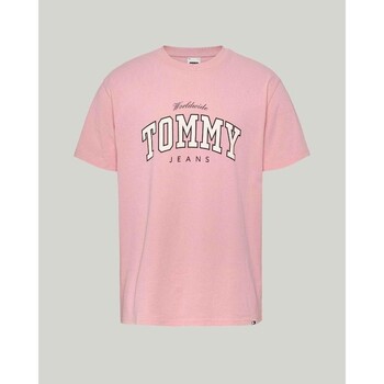 vaatteet Miehet Lyhythihainen t-paita Tommy Hilfiger DM0DM18287THA Vaaleanpunainen