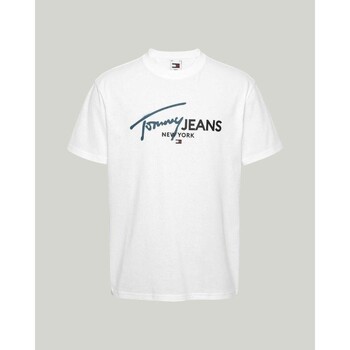 vaatteet Miehet Lyhythihainen t-paita Tommy Hilfiger DM0DM18572YBR Valkoinen