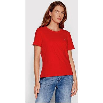 vaatteet Naiset T-paidat & Poolot Tommy Jeans DW0DW14616 Punainen