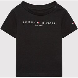vaatteet Lapset Lyhythihainen t-paita Tommy Hilfiger KN0KN01487 Musta