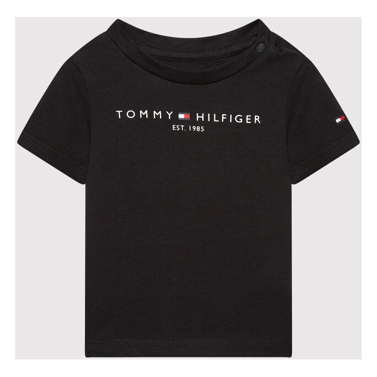 vaatteet Lapset Lyhythihainen t-paita Tommy Hilfiger KN0KN01487 Musta