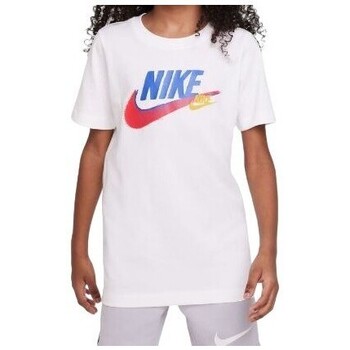 vaatteet Pojat Lyhythihainen t-paita Nike Camiseta Nio-a   Sporwear FD1201 Valkoinen