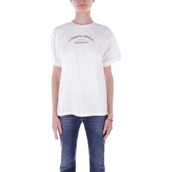 vaatteet Naiset Lyhythihainen t-paita Elisabetta Franchi MA02341E2 Valkoinen