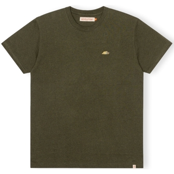 vaatteet Miehet T-paidat & Poolot Revolution T-Shirt Regular 1342 TEN - Army/Melange Vihreä