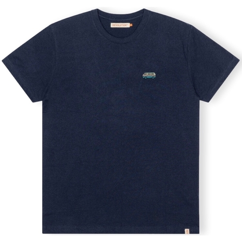 vaatteet Miehet T-paidat & Poolot Revolution T-Shirt Regular 1342 BUS - Navy/Melange Sininen