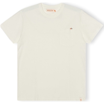 vaatteet Miehet T-paidat & Poolot Revolution T-Shirt Regular 1341 BOR - Off-White Valkoinen