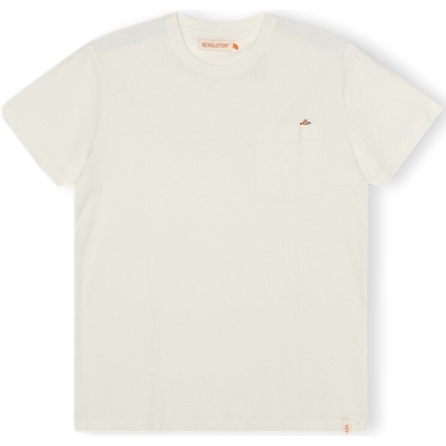 vaatteet Miehet T-paidat & Poolot Revolution T-Shirt Regular 1341 BOR - Off-White Valkoinen