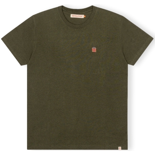 vaatteet Miehet T-paidat & Poolot Revolution T-Shirt Regular 1340 WES - Army/Melange Vihreä