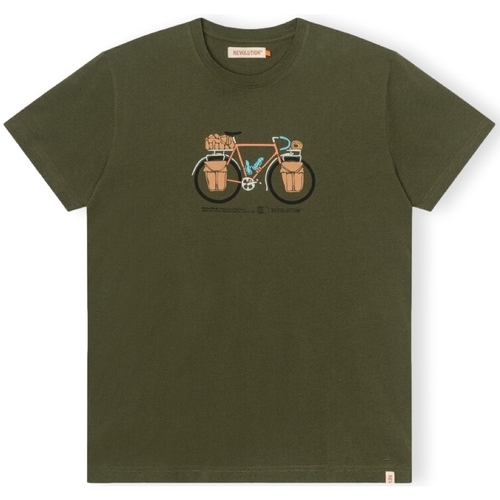vaatteet Miehet T-paidat & Poolot Revolution T-Shirt Regular 1344 PAC - Army Vihreä