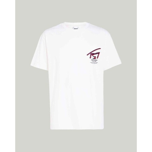 vaatteet Miehet Lyhythihainen t-paita Tommy Hilfiger DM0DM18574YBH Valkoinen