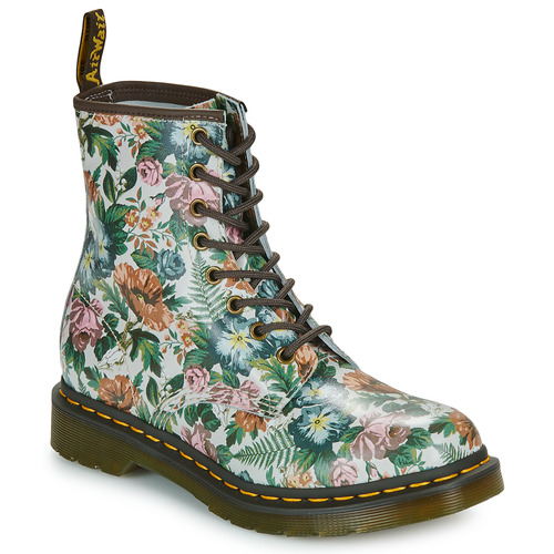 kengät Naiset Bootsit Dr. Martens 1460 W Multi Floral Garden Print Backhand Valkoinen / Monivärinen