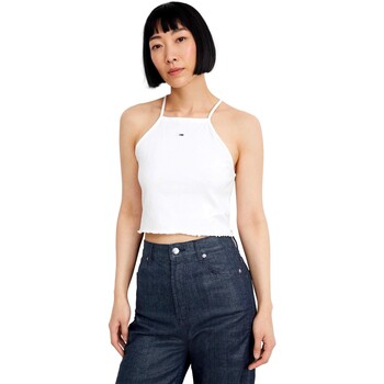 Tommy Jeans TOP MUJER SLIM BABYLOCK   DW0DW17885 Valkoinen