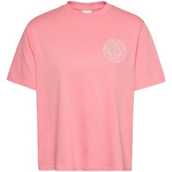 vaatteet Naiset Lyhythihainen t-paita Tommy Hilfiger  Vaaleanpunainen