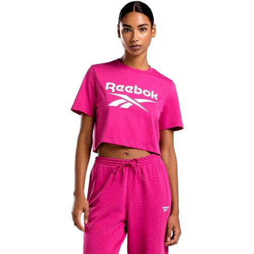 vaatteet Naiset Lyhythihainen t-paita Reebok Sport CAMISETA CORTA MUJER  100037588-SEPRPI Vaaleanpunainen