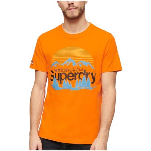 vaatteet Miehet Lyhythihainen t-paita Superdry  Oranssi