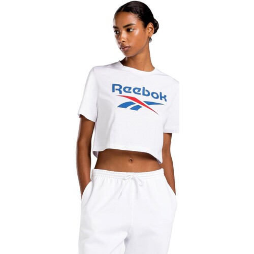 vaatteet Naiset Lyhythihainen t-paita Reebok Sport CAMISETA CORTA MUJER  100037593 Valkoinen