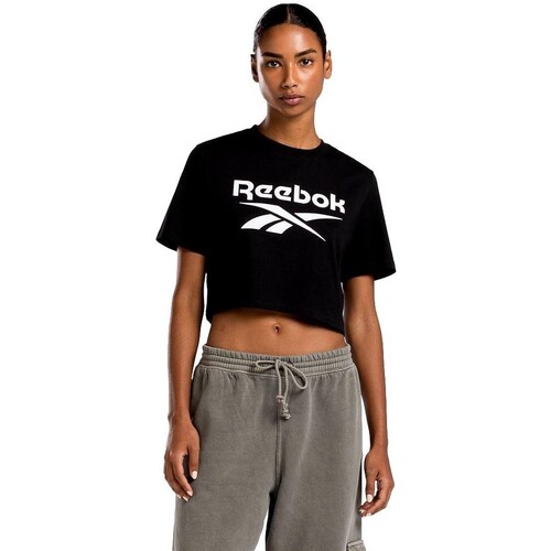 vaatteet Naiset Lyhythihainen t-paita Reebok Sport CAMISETA MUJER LOGO  100034775 Musta