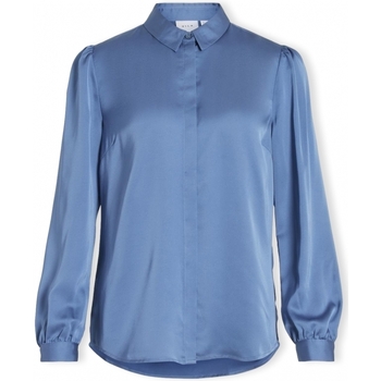 Vila Noos Shirt Ellette Satin - Coronet Blue Sininen