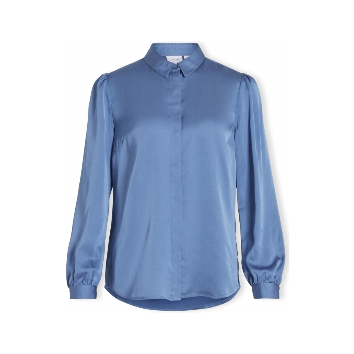 vaatteet Naiset Topit / Puserot Vila Noos Shirt Ellette Satin - Coronet Blue Sininen