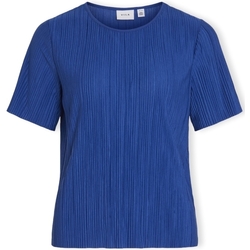 vaatteet Naiset Topit / Puserot Vila Noos Top Plisa S/S - True blue Sininen