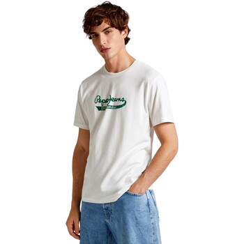 vaatteet Miehet Lyhythihainen t-paita Pepe jeans CAMISETA CASUAL HOMBRE CLAUDE   PM509390 Valkoinen
