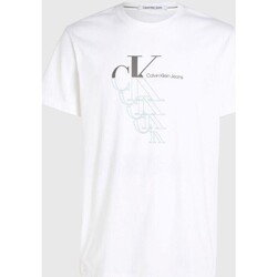 vaatteet Miehet Lyhythihainen t-paita Calvin Klein Jeans J30J325352YAF Valkoinen