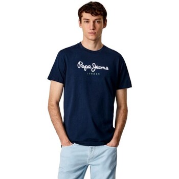 vaatteet Miehet Lyhythihainen t-paita Pepe jeans CAMISETA CASUAL HOMBRE EGGO   PM508208 Sininen
