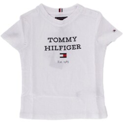 vaatteet Pojat Lyhythihainen t-paita Tommy Hilfiger KB0KB08671 Valkoinen