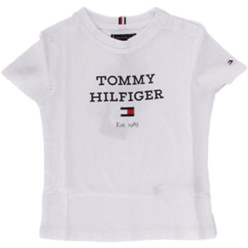vaatteet Pojat Lyhythihainen t-paita Tommy Hilfiger KB0KB08671 Valkoinen