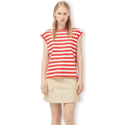 vaatteet Naiset Svetari Compania Fantastica COMPAÑIA FANTÁSTICA T-Shirt 42012 - White/Red Punainen
