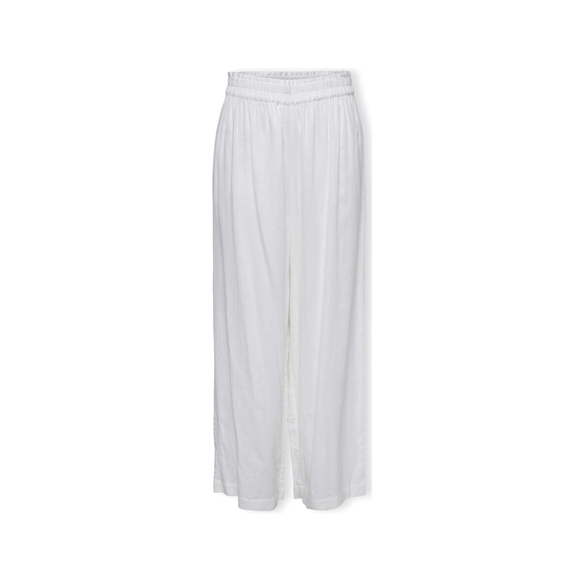 vaatteet Naiset Housut Only Noos Tokyo Linen Trousers - Bright White Valkoinen
