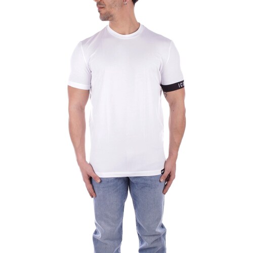 vaatteet Miehet Lyhythihainen t-paita Dsquared D9M3S5030 Valkoinen