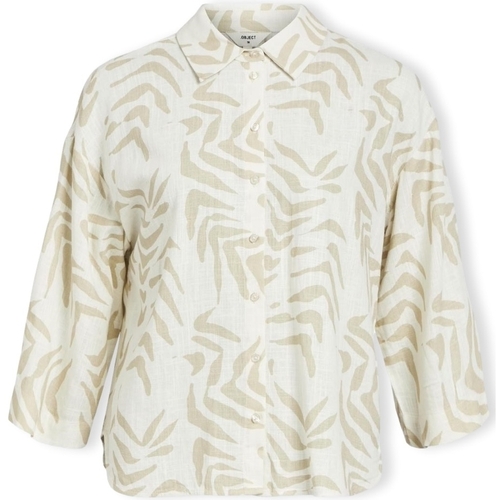 vaatteet Naiset Topit / Puserot Object Emira Shirt L/S - Sandshell/Natural Beige