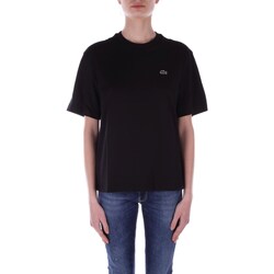 vaatteet Naiset Lyhythihainen t-paita Lacoste TF7215 Musta