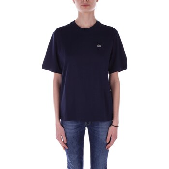 vaatteet Naiset Lyhythihainen t-paita Lacoste TF7215 Sininen