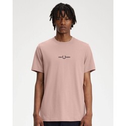 vaatteet Miehet Lyhythihainen t-paita Fred Perry M4580 Vaaleanpunainen