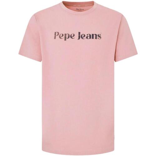 vaatteet Miehet Lyhythihainen t-paita Pepe jeans  Vaaleanpunainen
