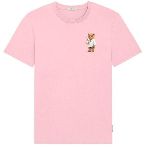 vaatteet Miehet Lyhythihainen t-paita Baron Filou ORGANIC LXXIX THE SEASIDE SIPPER Vaaleanpunainen