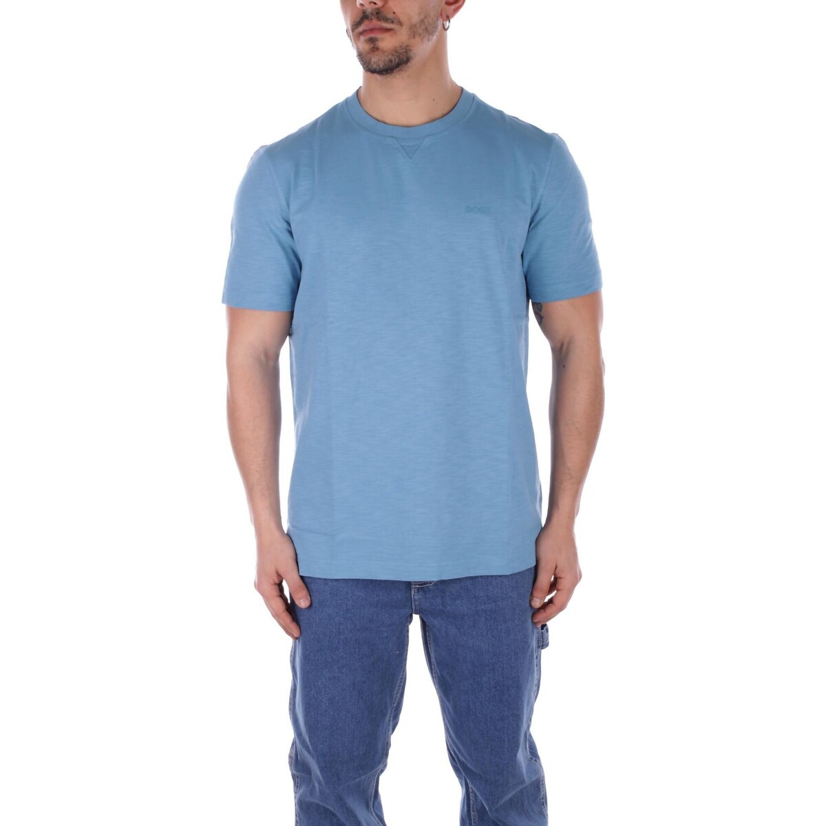 vaatteet Miehet Lyhythihainen t-paita BOSS 50511158 Sininen