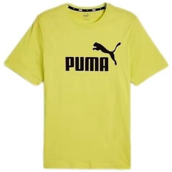 vaatteet Miehet Lyhythihainen t-paita Puma CAMISETA HOMBRE ESS LOGO  586667 Keltainen