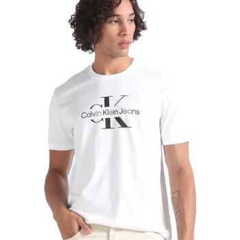 vaatteet Miehet Lyhythihainen t-paita Calvin Klein Jeans J30J325190 Valkoinen
