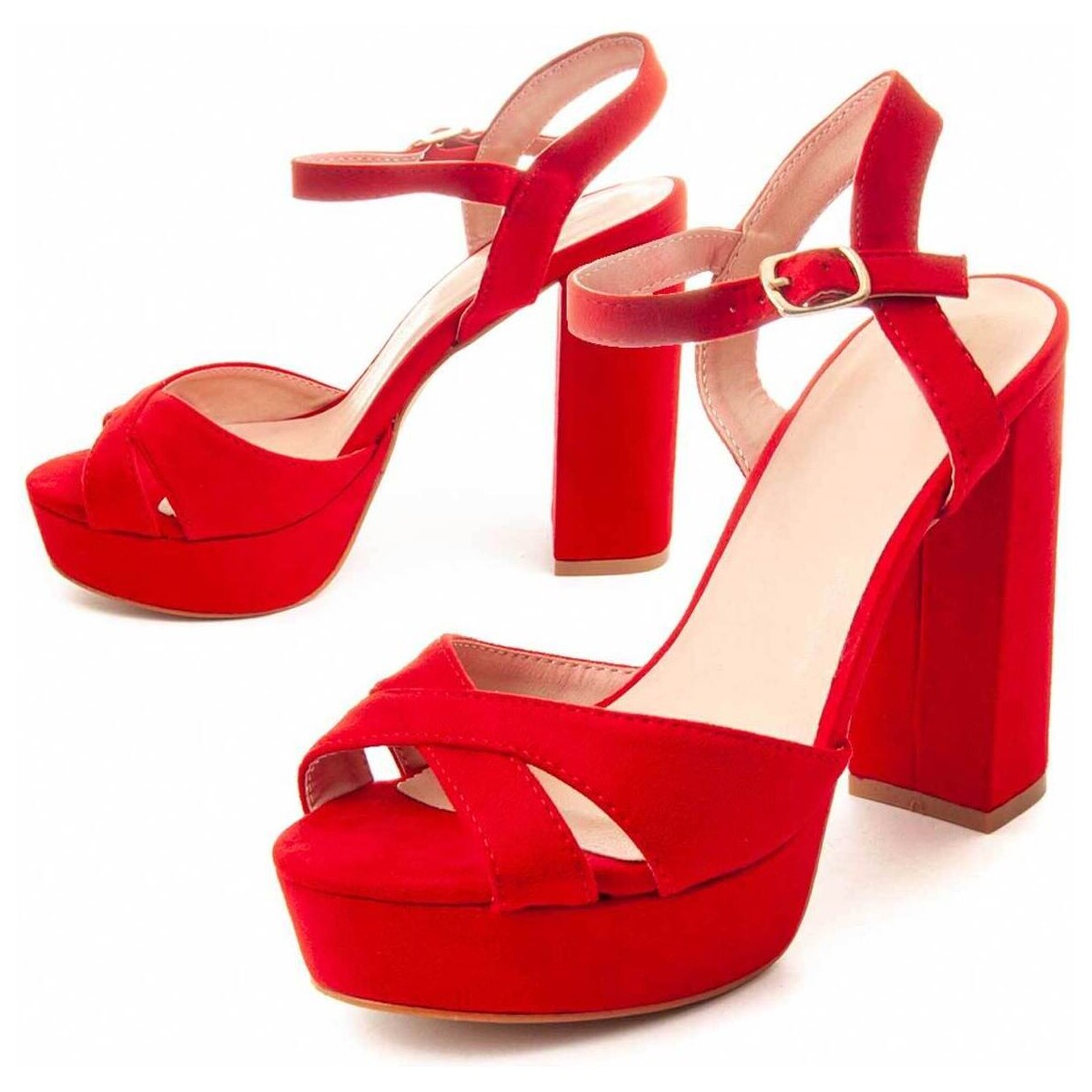 kengät Naiset Sandaalit ja avokkaat Leindia 88188 Punainen