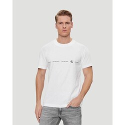 vaatteet Miehet Lyhythihainen t-paita Calvin Klein Jeans J30J324668 Valkoinen