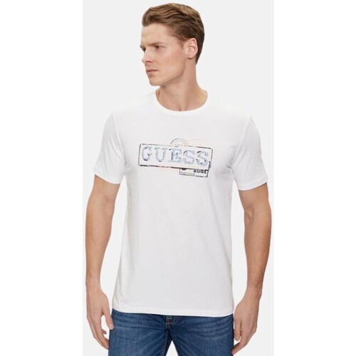 vaatteet Miehet Lyhythihainen t-paita Guess M4GI26 J1314 Valkoinen
