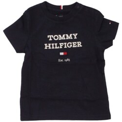 vaatteet Pojat Lyhythihainen t-paita Tommy Hilfiger KB0KB08671 Musta