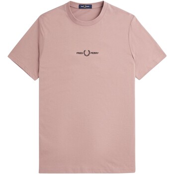 vaatteet Miehet Lyhythihainen t-paita Fred Perry  Vaaleanpunainen