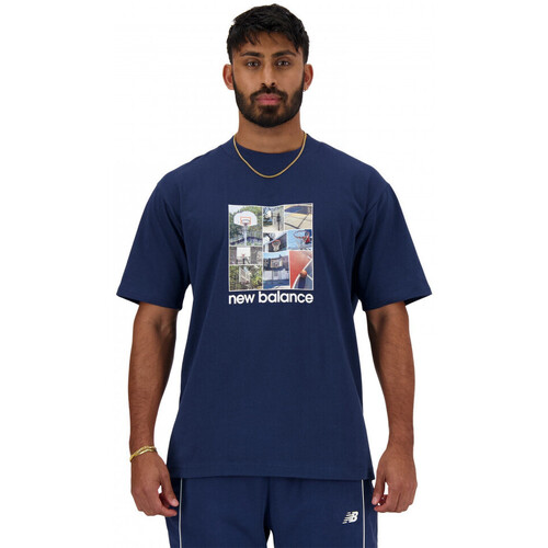 vaatteet Miehet T-paidat & Poolot New Balance Hoops graphic t-shirt Sininen