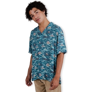 vaatteet Miehet Pitkähihainen paitapusero Brava Fabrics Peanuts Coast Aloha Shirt - Blue Sininen